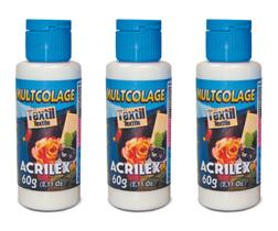 Kit 3 Multcolage Textil 60g Acrilex