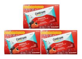 Kit 3 Multivitamínico Centrum Energia Em Pó C/12 Envelopes Kit 3 Multivitamínico Centrum Energia Em Pó C/12 Envelopes