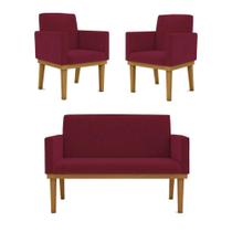 kit 3 Namoradeiras com Base + 6 Poltronas com base Marsala