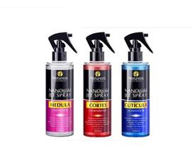 Kit 3 nano gold fluído medula 200ml - fluído cortex 200ml - fluído cutícula 200ml