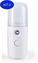 Kit 3 Nano Spray Vaporizador Pele Cilios Maquiagem Recarregavel Nf