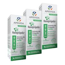 Kit 3 Nanopropolis Extrato de própolis Verde em Gotas 20mL ApisVida