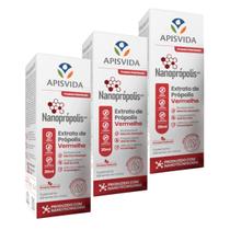 Kit 3 Nanopropolis Extrato de própolis Vermelho 20ml