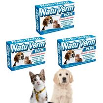 Kit 3 Natu Verm Plus Para Cães e Gatos Vermifugo com 4 comprimidos Kit 3 Natu Verm Plus Para Cães e Gatos Vermifugo com 4 comprimidos