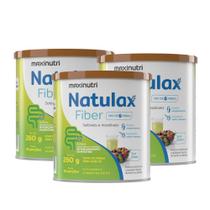 Kit 3 Natulax Fiber Lata 260g Sem Sabor Mix de Fibras Maxinutri