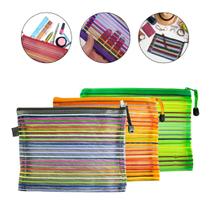 Kit 3 Necessaire Estojo Nylon Colorida Viagem Escola Make