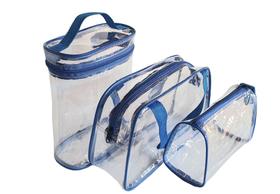 Kit 3 Necessaire Frasqueira Transparente Organizadora TGS - Darka