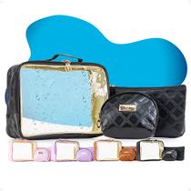 Kit 3 Necessaire Transparente Impermeáveis Frascos Cosmético Kit 3 Necessaire Transparente Impermeáveis Frascos Cosmético