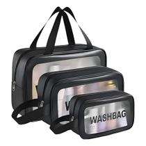 Kit 3 Necessáires Viagem Passeio Praia Maquiage Organizador