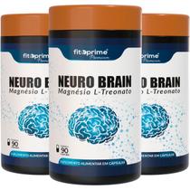 Kit 3 Neuro Brain Magnésio L Treo nato 500mg 90 Capsulas Fitoprime Kit 3 Neuro Brain Magnésio L Treo nato 500mg 90 Capsulas Fitoprime