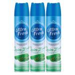 Kit 3 Neutralizador de Odores Ultra Fresh Capim Limão 400ml Cada Aromatizador de Ambientes Spray Perfumado Elimina Maus Cheiros Perfume Refrescante