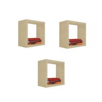 Kit 3 Nicho Decorativo 25X25X15 cm Em Mdf