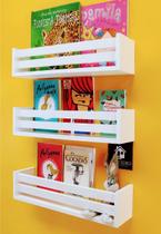 Kit 3 Nicho Mdf Prateleira Livro Infantil Para Quarto 40 cm