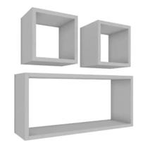 Kit 3 Nicho Prateleira Lavanderia Quarto Banheiro Decorativo mdf 50 cm - arte cedro