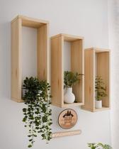 Kit 3 Nichos de Madeira maciça 40x25