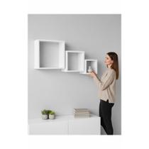 Kit 3 Nichos Decorativos MDF Branco P/M/G Kit 3 Nichos Decorativos MDF Branco P/M/G