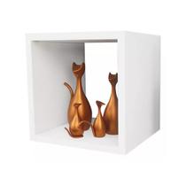 Kit 3 Nichos Decorativos Organizador Mdf Branco Quadrado P