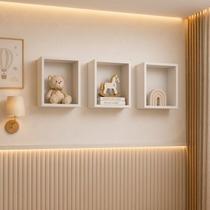 Kit 3 Nichos Juju Branco/Fosco 100%MDF Kit 3 Nichos Juju Branco/Fosco 100%MDF