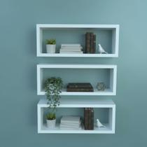 KIT 3 NICHOS MDF BRANCO 50X25 Quarto Sala Cozinha Decoração KIT 3 NICHOS MDF BRANCO 50X25 Quarto Sala Cozinha Decoração