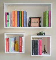 Kit 3 Nichos Mdf Branco Tx Sala Quarta Banheiro Decoração Kit 3 Nichos Mdf Branco Tx Sala Quarta Banheiro Decoração