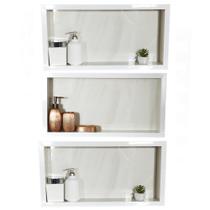 Kit 3 Nichos Para Banheiro Em Porcelanato Branco 60x30x10 cm Kit 3 Nichos Para Banheiro Em Porcelanato Branco 60x30x10 cm