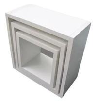 Kit 3 Nichos Quadrado Quarto Organizador 20 / 25 / 30cm Mdf