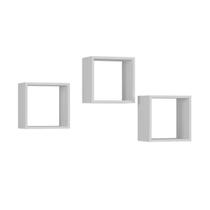 Kit 3 Nichos Quadrados Mdf 35x35x10cm Escritório Decorativo