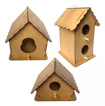 Kit 3 Ninho Casinha Cru Passarinho Ar Livre Pendurar Sem Pintura