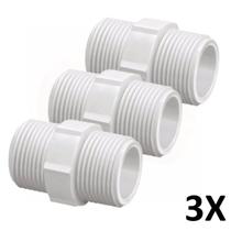 Kit 3 Niple/Nipel Pvc Roscável 1.1/2 Branca (50Mm) Tigre