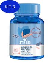 Kit 3 No Stress Suplemento Vitamínico 24 G 60 Comp Cães E