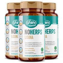 Kit 3 NoHerps Lisina 1000mg Unilife 90 comprimidos Laranja e Acerola