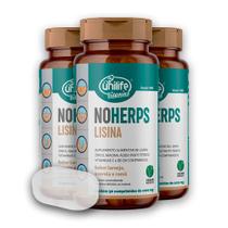 Kit 3 NoHerps Lisina Unilife 90 comprimidos Laranja e Acerola + Porta Cápsulas