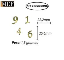 Kit 3 Números para Artesanato Apliques 2,22 X 2,56cm Zamac Dourado Kit 3 Números para Artesanato Apliques 2,22 X 2,56cm Zamac Dourado