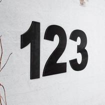 Kit 3 Números Residenciais - 12 Cm Preto Brilho - Autocolan