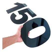 Kit 3 Números Residenciais - 30 Cm Preto Brilho - Autocolant Kit 3 Números Residenciais - 30 Cm Preto Brilho - Autocolant