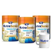 kit 3 Nutra Senior Adulto 50 Diabetics Care 800g e Caneca Exclusiva