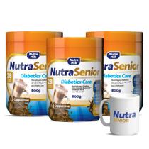 kit 3 Nutra Senior Adulto 50 Diabetics Care 800g e Caneca Exclusiva