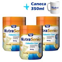 kit 3 Nutra Senior Diabetics Care 800g com 28 Vitaminas e Minerais ZERO AÇÚCAR + 1 Caneca 350ml kit 3 Nutra Senior Diabetics Care 800g com 28 Vitaminas e Minerais ZERO AÇÚCAR + 1 Caneca 350ml
