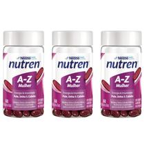 Kit 3 Nutren A-Z Mulher 60 Caps Cabelo pele unhas energia