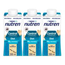 Kit 3 Nutren Control Diet com 15g de Proteínas Sabor Baunilha 200ml