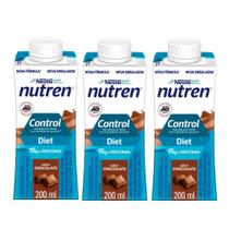 Kit 3 Nutren Control Diet com 15g de Proteínas Sabor Chocolate 200ml