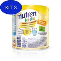 Kit 3 Nutren Kids Baunilha Suplemento Alimentar Lata 350g