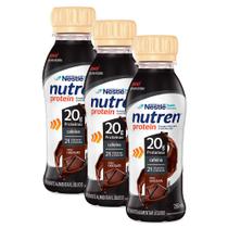 Kit 3 Nutren Protein Chocolate Suplemento Alimentar 260ml