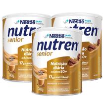 Kit 3 Nutren Senior Complemento Alimentar Café com Leite 740g