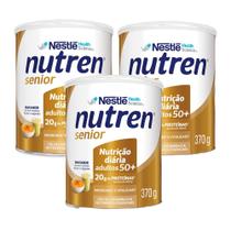 Kit 3 Nutren Senior Complemento Alimentar Sem Sabor 370g