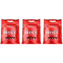 Kit 3 Nutri Whey Integralmédica Refil 900g Morango