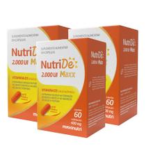 Kit 3 NutriDe Vitamina D 2.000 UI 60 Capsulas Maxinutri