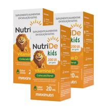 Kit 3 NutriDe Vitamina D 200 UI Kids Gotas - Sabor Limão 20 ml Maxinutri