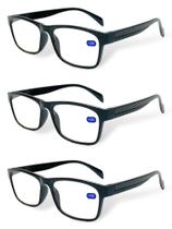 Kit 3 Óculos De Leitura Grau 1.00 Até 4.00 Perto Descanso Masculino e Feminino 5822