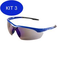 Kit 3 Óculos de proteção azul espelhado Veneza Kalipso